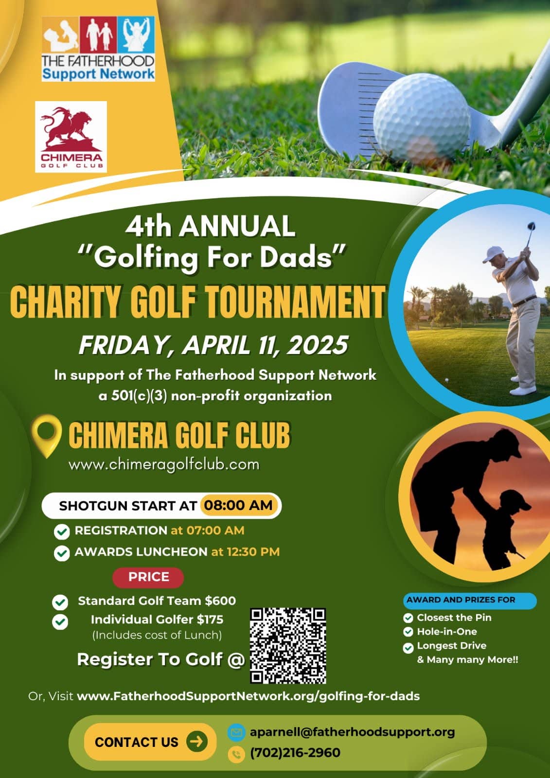 Fathers Fatherhood Golfing event flyer